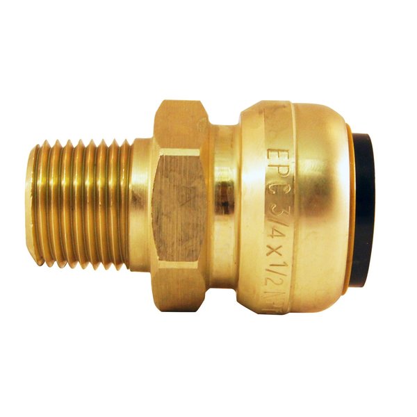 Tectite By Apollo 3/4 in. Brass Push-To-Connect x 1/2 in. Male Pipe Thread Reducer Reducing Adapter FSBMA3412
